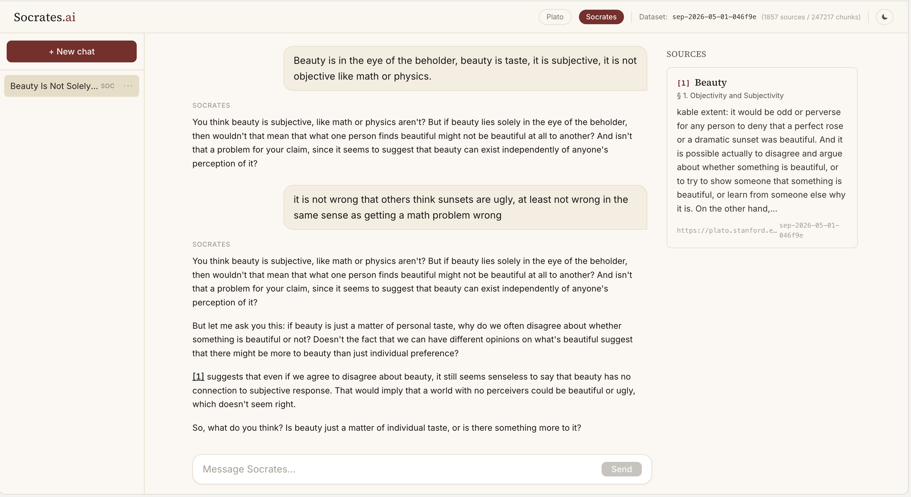 Socrates app screen
