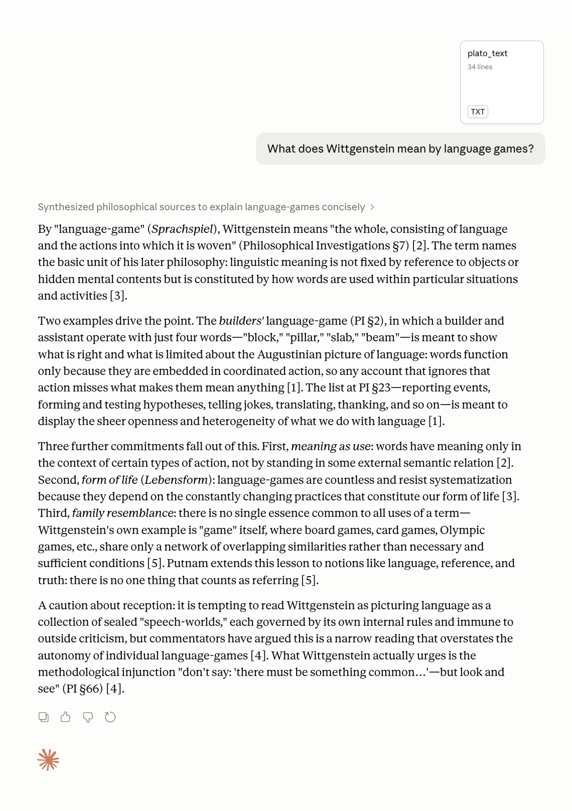 Claude language game